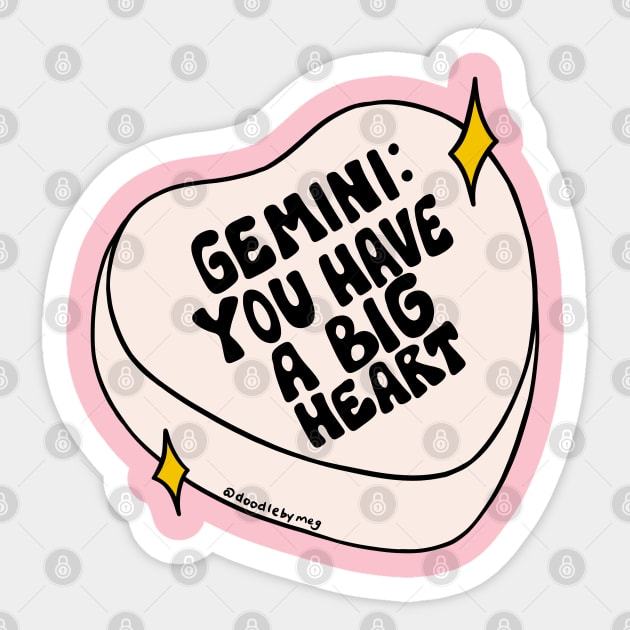 Gemini Conversation Heart Sticker by Doodle by Meg